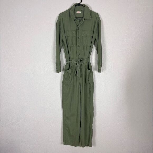 Levi's Green Long Sleeve 100% Cotton Jumpsuit Size Small - Picture 1 of 13